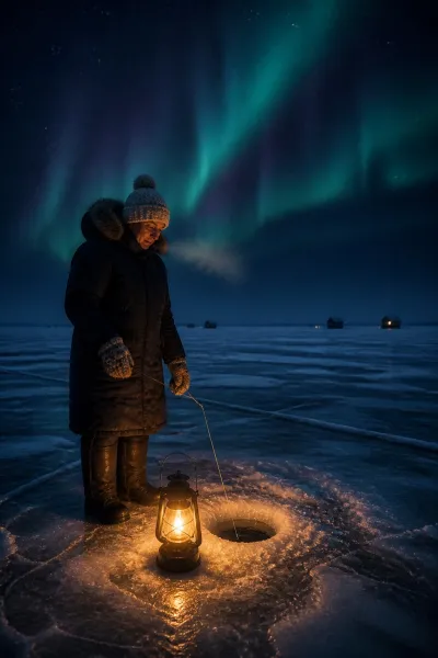 The Quiet Art of Night Ice Fishing