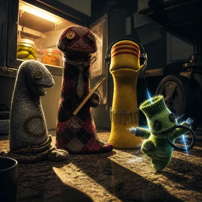 The Sock Puppet Syndicate: Stitching Chaos in the Breakroom